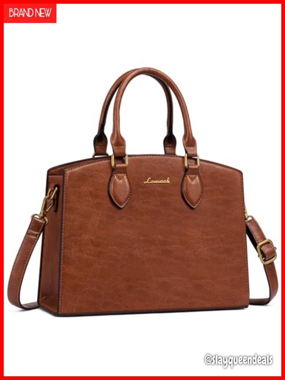 LV Hook Vintage Satchel PU Leather Tote Shoulder Bag Crossbody